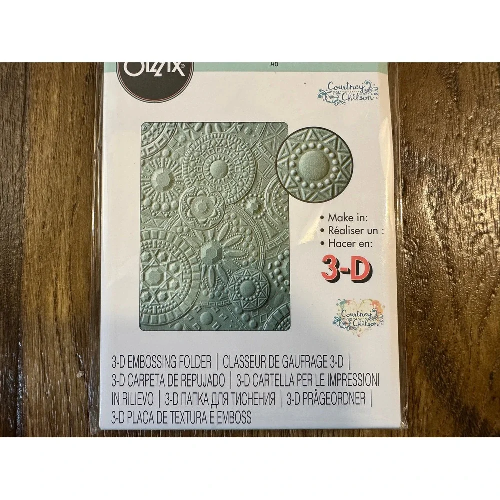 Sizzix Embossing Folder A6 663206 Mosaic 3-D Gems Courtney Chilson